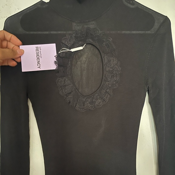 Self Portrait Residency Black Knit Cut out Maxi Dress - Picture 6 of 10